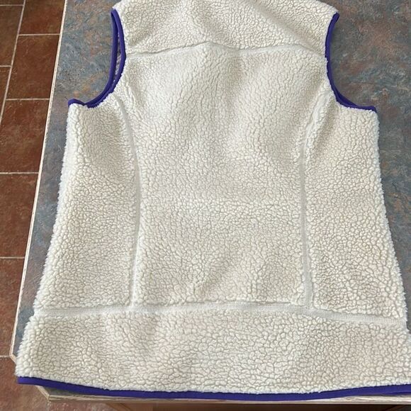 Patagonia Retro Fleece Vest Woman’s Small cream Purple - Picture 7 of 10